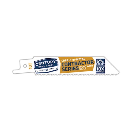 Century Drill And Tool Recip Blade 10T X 4 Bi-Metal Contractor 3/4 W.035 Thick 1/2 Shank 7450